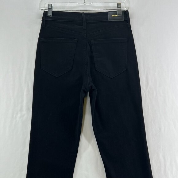 Express Skyscraper Mid-Rise Jeans Women 2R Hyper Stretch Vented Inside Hem Black - Picture 7 of 16